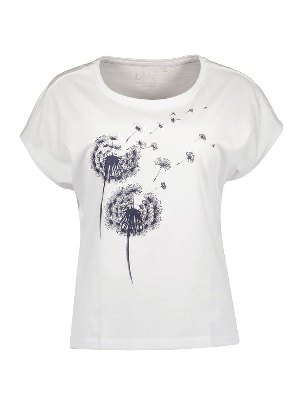 BLUE SEVEN BLUE SEVEN Тениска 'Da'  морскосиньо / сребърно / бяло