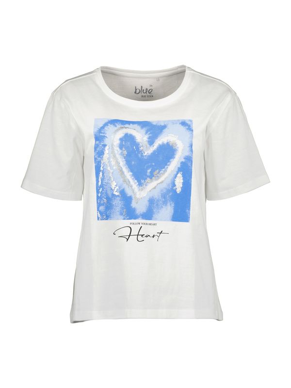 BLUE SEVEN BLUE SEVEN Тениска 'Da'  синьо / черно / сребърно / бяло