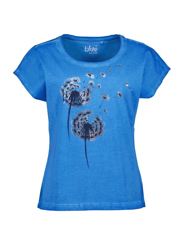 BLUE SEVEN BLUE SEVEN Тениска 'Da'  синьо / нейви синьо / сребърно