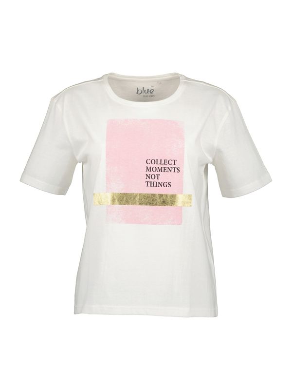 BLUE SEVEN BLUE SEVEN Тениска 'Da'  злато / бледорозово / черно / мръсно бяло