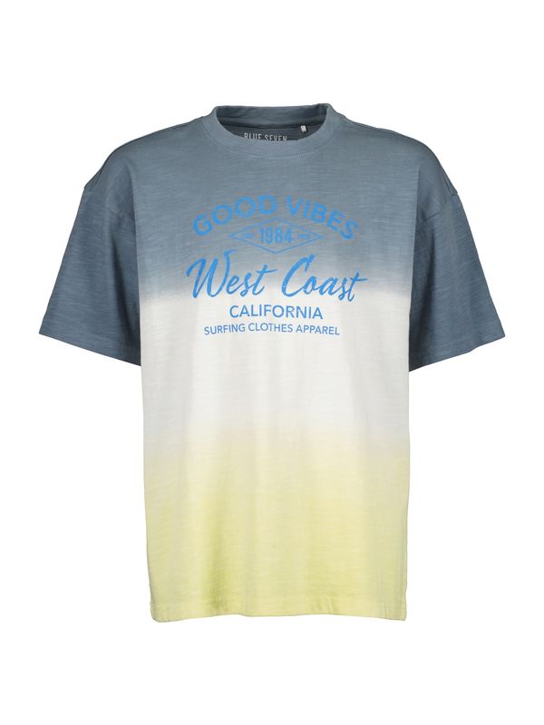 BLUE SEVEN BLUE SEVEN Тениска  нейви синьо / жълто / мръсно бяло