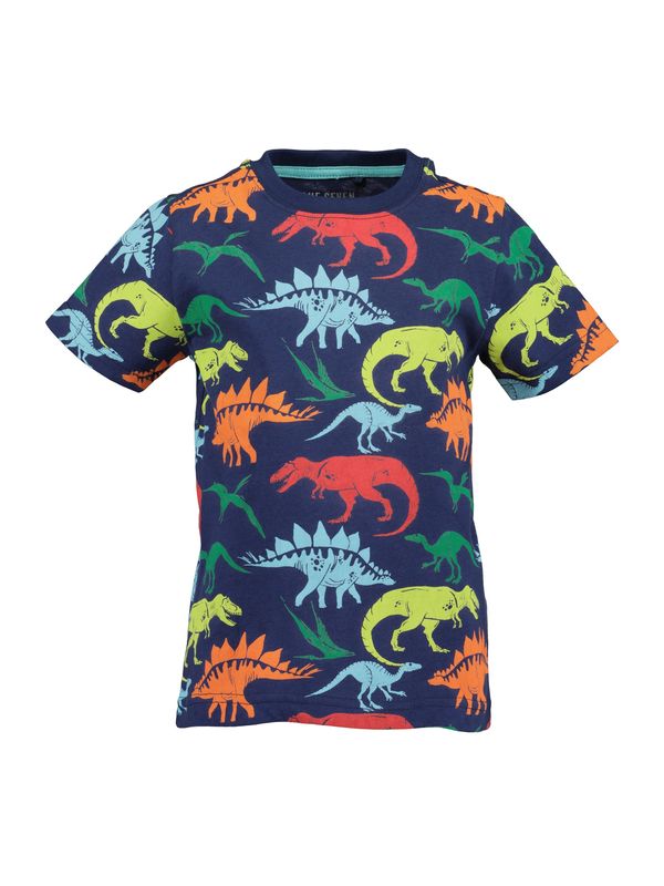 BLUE SEVEN BLUE SEVEN Тениска  тъмносиньо / тъмнозелено / оранжево / ярко червено