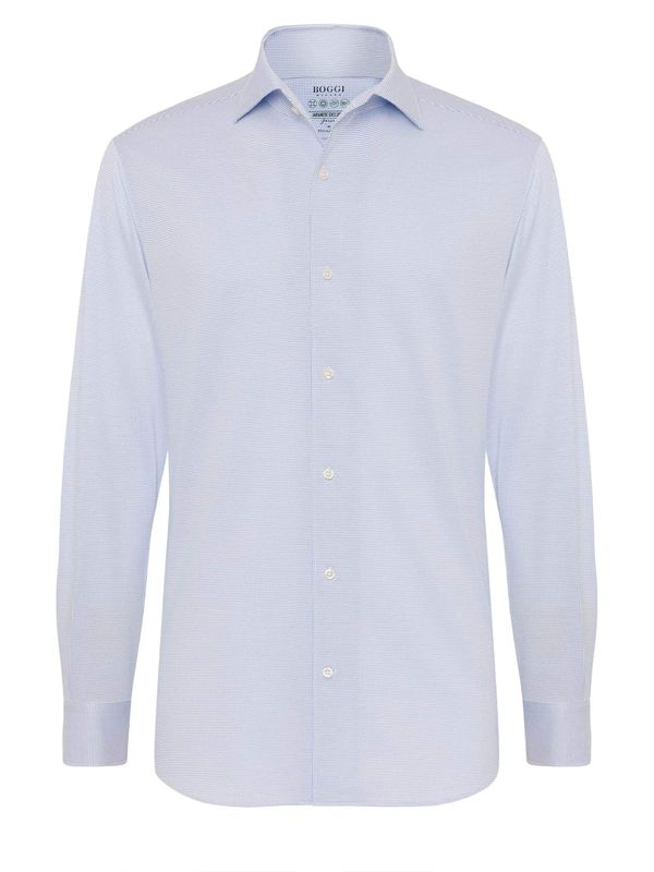 Boggi Milano Boggi Milano Бизнес риза 'Japanese'  лазурно синьо / мръсно бяло