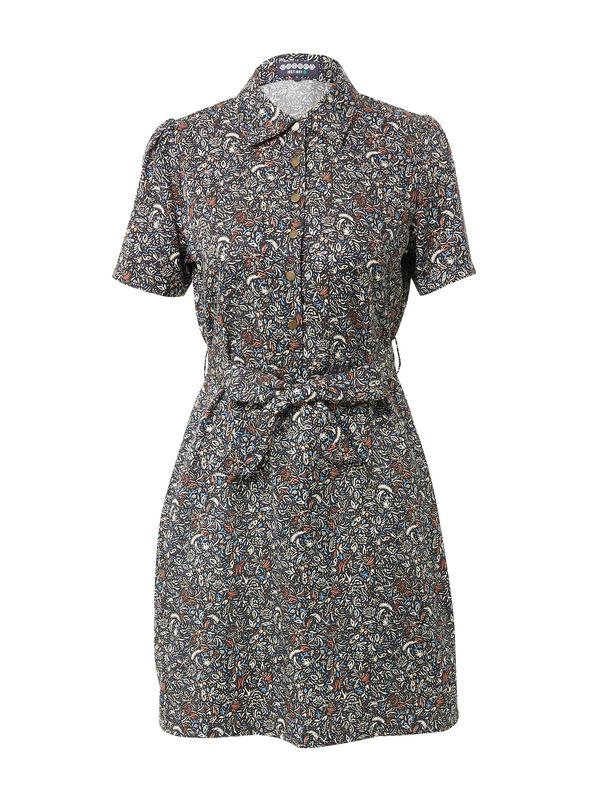 BONOBO BONOBO Рокля тип риза 'SAHAPRICF'  синьо / ръждиво кафяво / черно / бяло