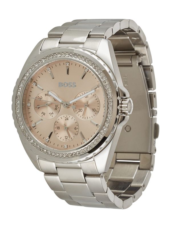 BOSS Black BOSS Black Аналогов часовник 'Atea'  бежово / сребърно / прозрачно