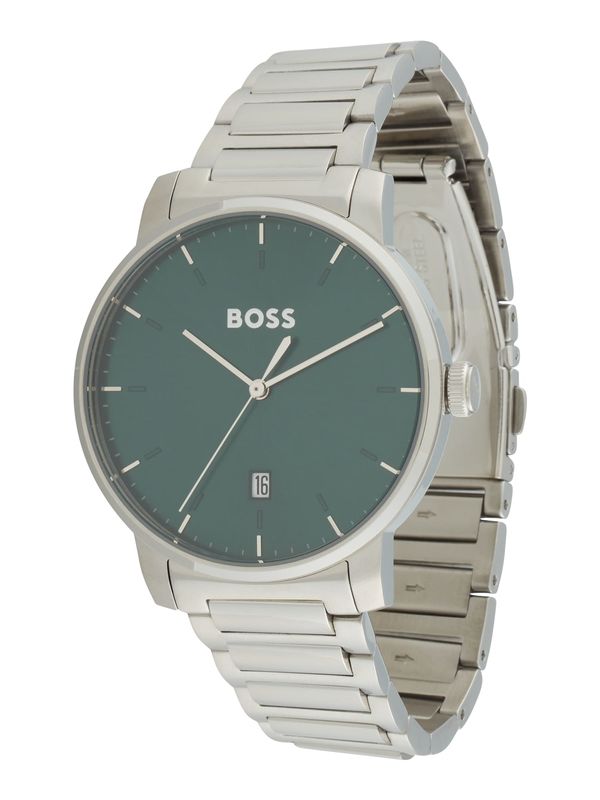 BOSS Black BOSS Black Аналогов часовник 'DEAN'  елхово зелено / сребърно