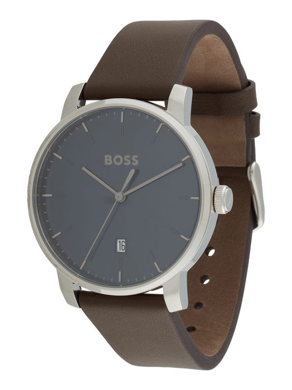 BOSS Black BOSS Black Аналогов часовник 'DEAN'  нощно синьо / шоколад / сребърно