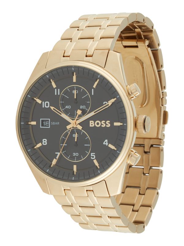 BOSS Black BOSS Black Аналогов часовник 'SKYTRAVELLER'  злато / черно