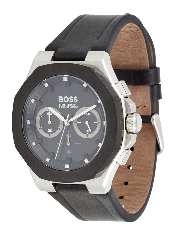 BOSS Black BOSS Black Аналогов часовник 'TAPER'  черно / сребърно