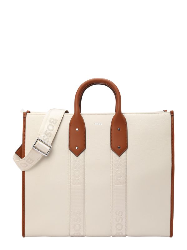 BOSS Black BOSS Black "Чанта тип ""Shopper""" 'Sandy'  карамел / бяло