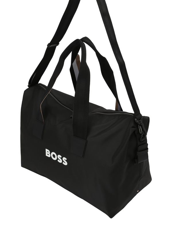 BOSS Black BOSS Black Чанта за пътуване тип "Weekender" 'Catch 3.0 Holdall'  черно / бяло