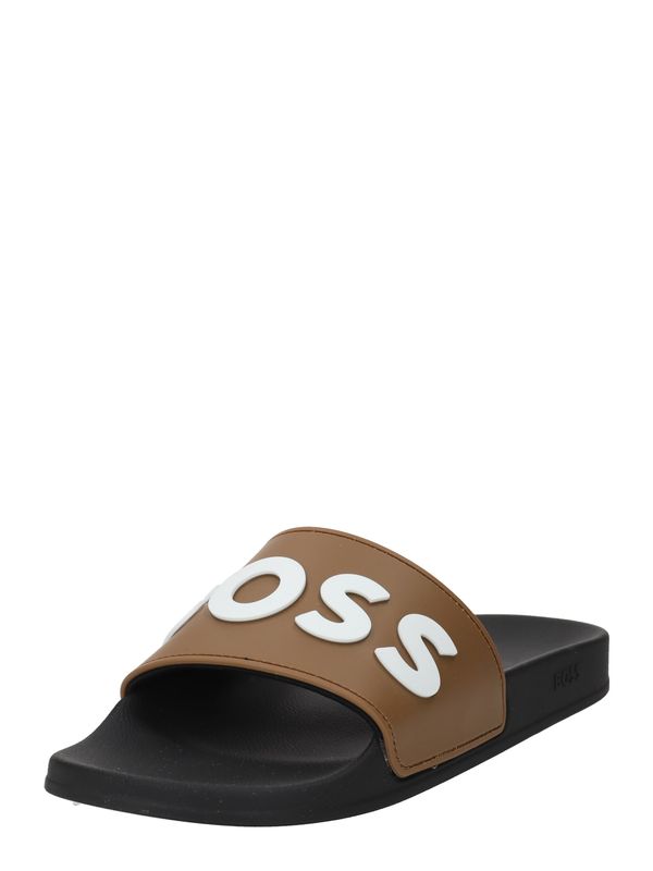 BOSS Black BOSS Black Чехли за плаж/баня 'Kirk'  кафяво / черно / бяло