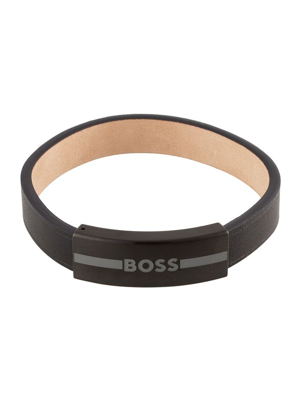 BOSS Black BOSS Black Гривна 'Luke'  сребърно сиво / черно