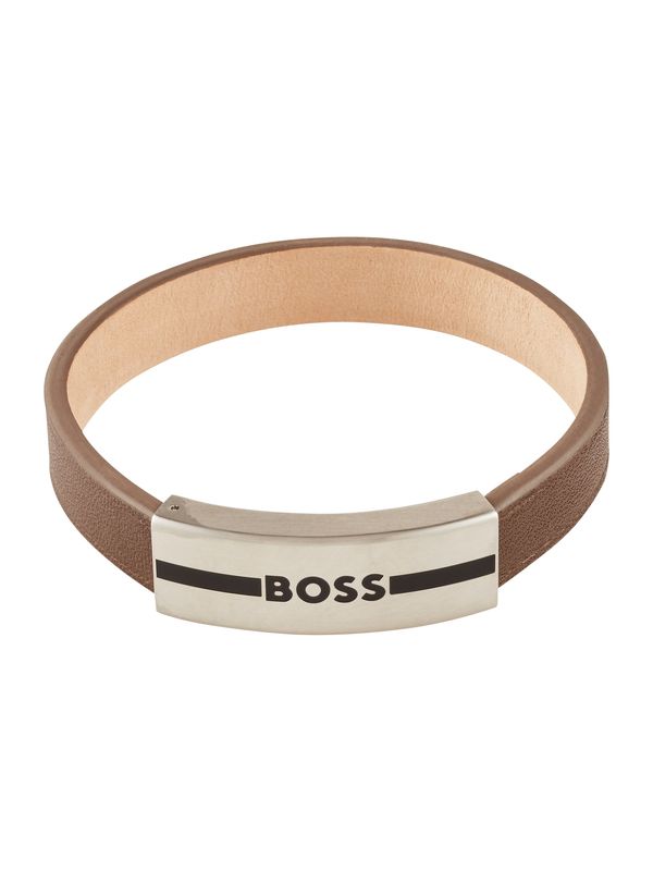 BOSS Black BOSS Black Гривна 'Luke'  светлокафяво / черно / сребърно
