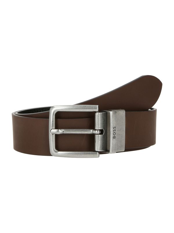 BOSS Black BOSS Black Колан 'Omar'  тъмнокафяво / сребърно