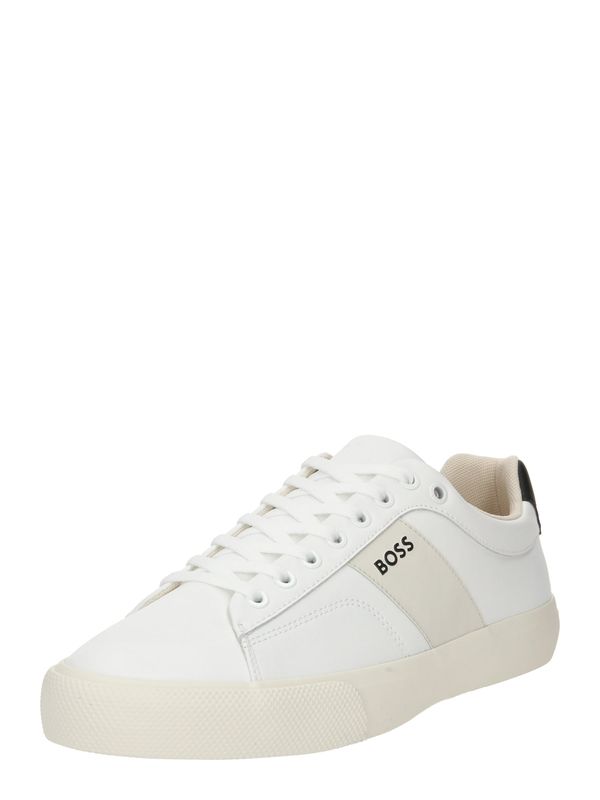 BOSS Black BOSS Black Ниски маратонки 'Aiden Tenn'  бежово / черно / бяло