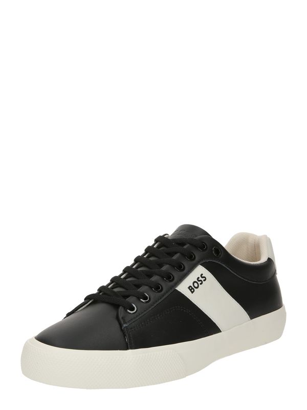 BOSS Black BOSS Black Ниски маратонки 'Aiden Tenn'  черно / бяло