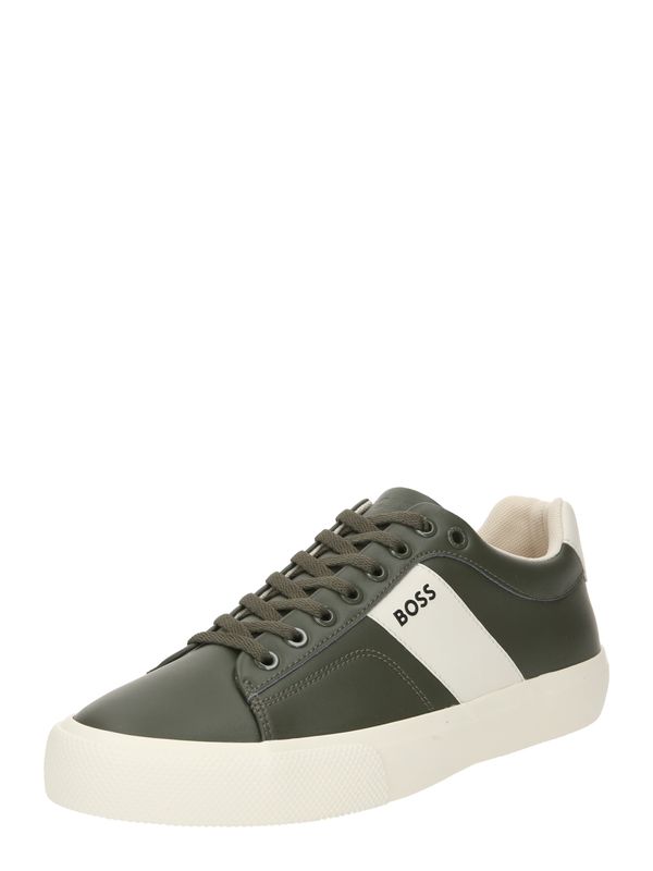 BOSS Black BOSS Black Ниски маратонки 'Aiden Tenn'  елхово зелено / черно / мръсно бяло