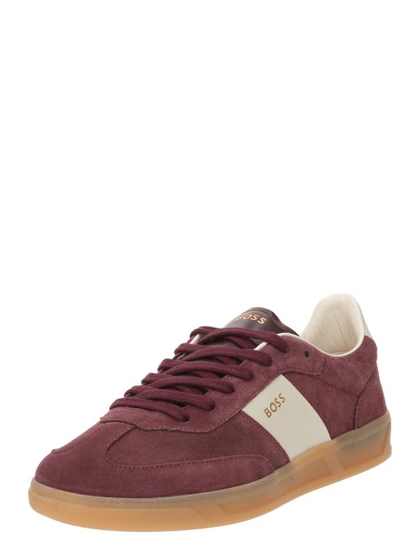 BOSS Black BOSS Black Ниски маратонки 'Brandon Tenn'  злато / винено червено / мръсно бяло