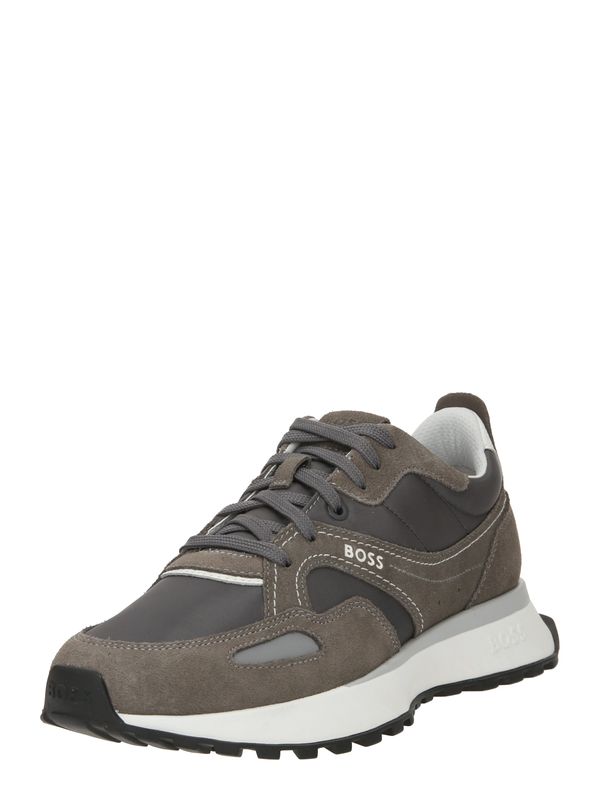 BOSS Black BOSS Black Ниски маратонки 'Jonah'  сиво / антрацитно черно / бяло