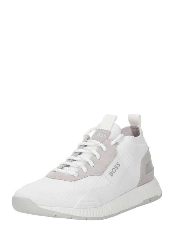 BOSS Black BOSS Black Ниски маратонки 'Titanium'  сиво / бяло