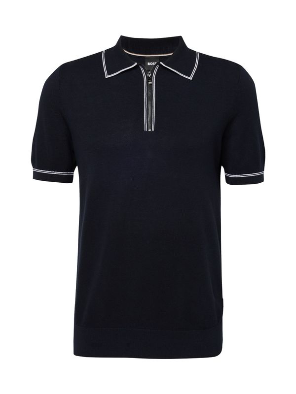 BOSS Black BOSS Black Пуловер 'Oleonardo'  нощно синьо / бяло