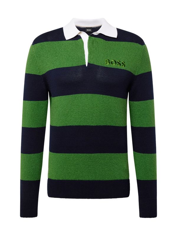 BOSS Black BOSS Black Пуловер 'Paroma'  тъмносиньо / зелено