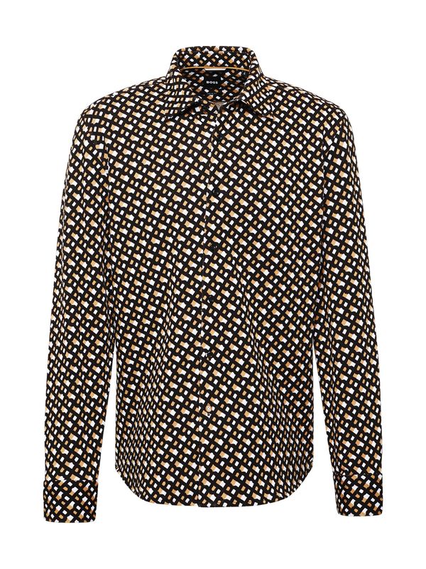 BOSS Black BOSS Black Риза  бежово / черно / бяло
