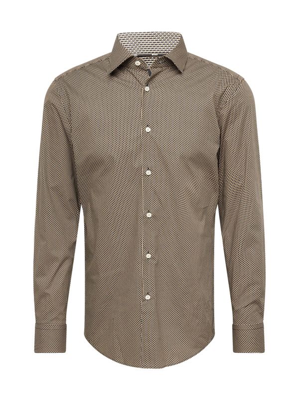 BOSS Black BOSS Black Риза 'HANK'  камел / черно / бяло