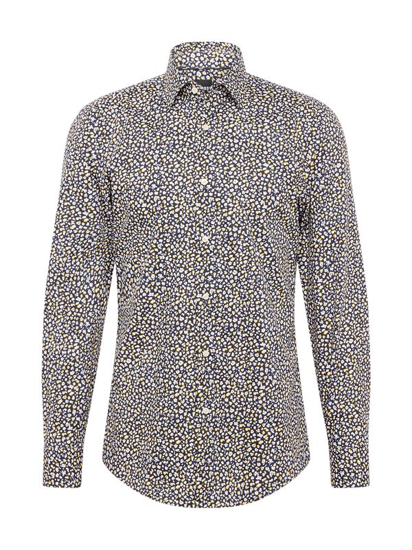 BOSS Black BOSS Black Риза 'HANK'  морскосиньо / тъмножълто / бяло