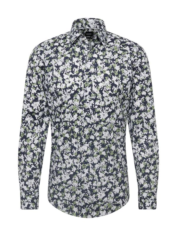 BOSS Black BOSS Black Риза 'HANK'  тъмносиньо / светлозелено / бяло
