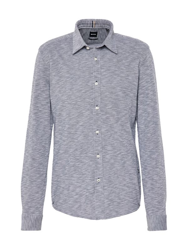 BOSS Black BOSS Black Риза 'ROAN'  нощно синьо / бял меланж