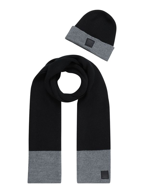 BOSS Black BOSS Black Шапка 'Angelo'  сив меланж / черно