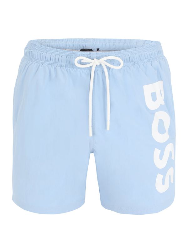 BOSS Black BOSS Black Шорти за плуване 'Octopus'  светлосиньо / бяло