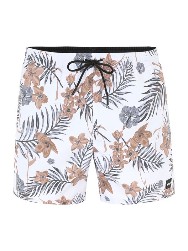 BOSS Black BOSS Black Шорти за плуване 'Piranha'  кафяво / сиво / черно / бяло