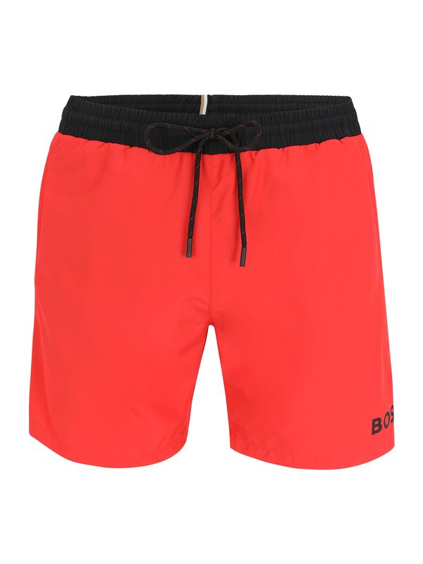 BOSS Black BOSS Black Шорти за плуване 'Starfish'  светлочервено / черно