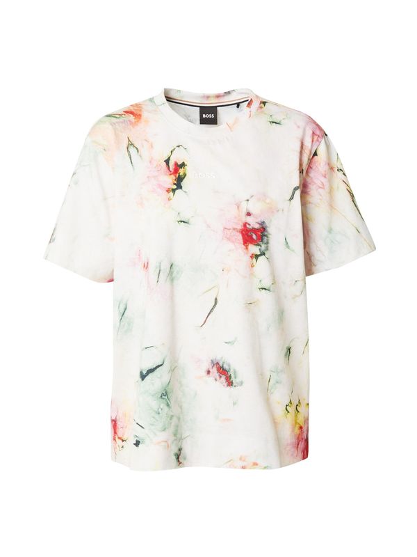 BOSS Black BOSS Black Тениска 'Elpha'  тъмнозелено / розово / червено / бяло