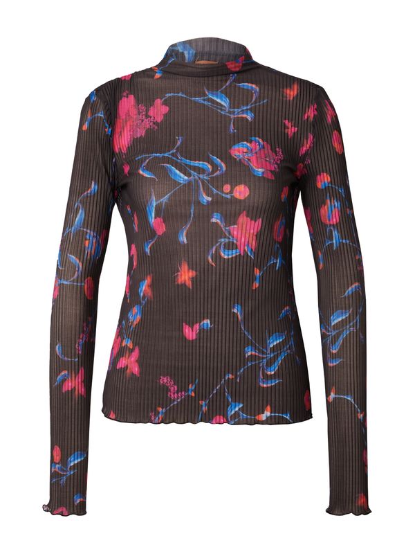 BOSS Black BOSS Black Тениска 'Esami'  синьо / оранжево / червена боровинка / черно