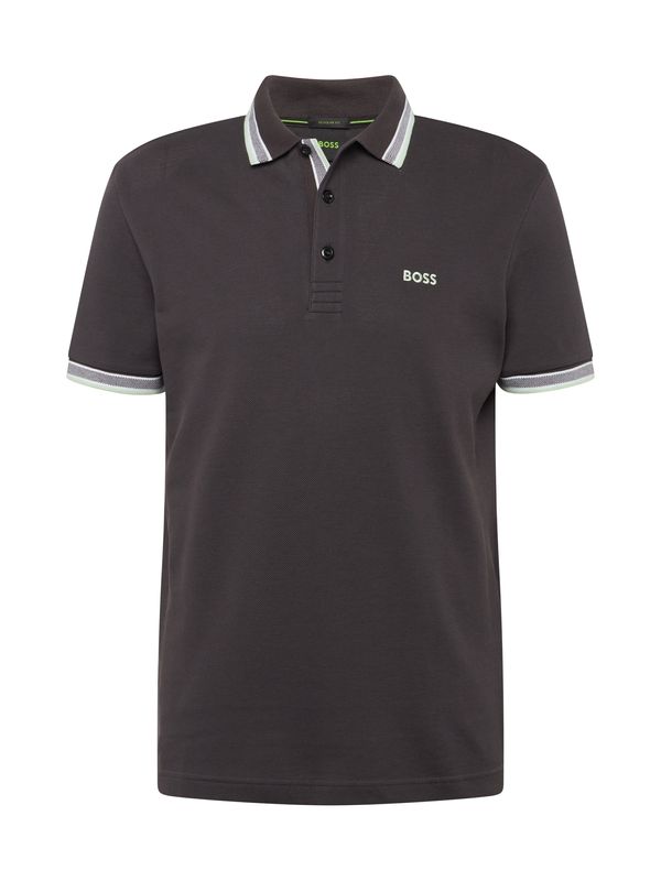 BOSS Black BOSS Black Тениска 'Paddy'  антрацитно черно / мента / бяло