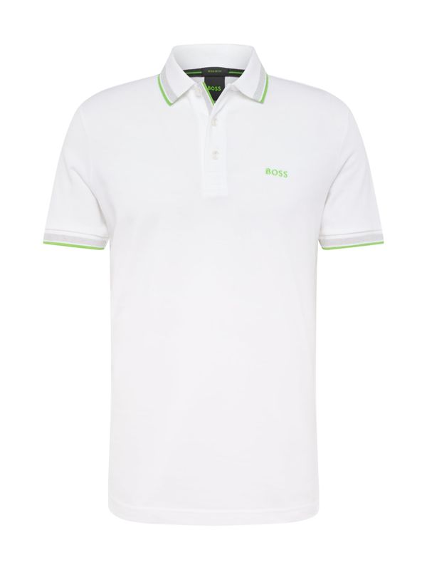 BOSS Black BOSS Black Тениска 'Paddy'  светлосиво / зелено / мръсно бяло