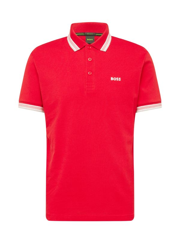 BOSS Black BOSS Black Тениска 'Paddy'  ярко червено / бяло