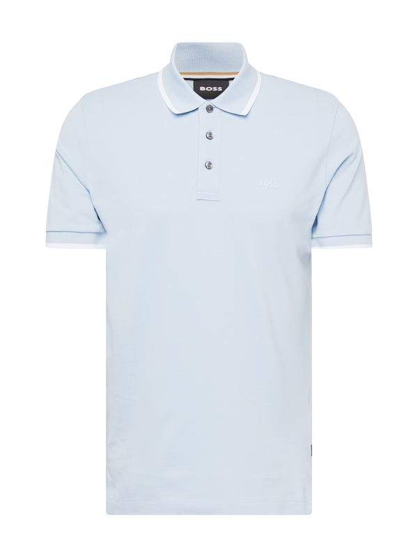 BOSS Black BOSS Black Тениска 'Parlay 190'  пастелно синьо / бяло
