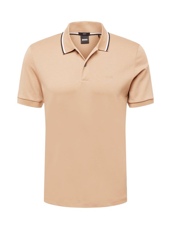 BOSS Black BOSS Black Тениска 'Penrose 38'  бежово / черно / бяло