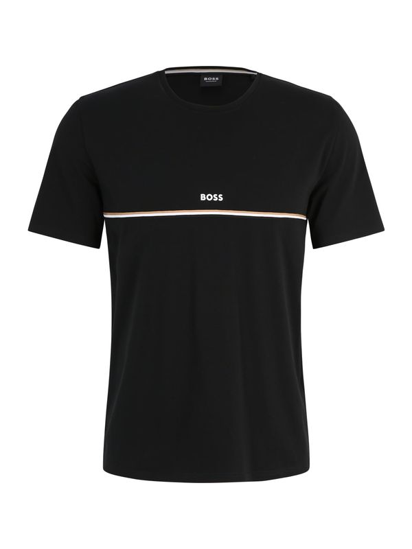 BOSS Black BOSS Black Тениска 'Unique'  камел / черно / бяло
