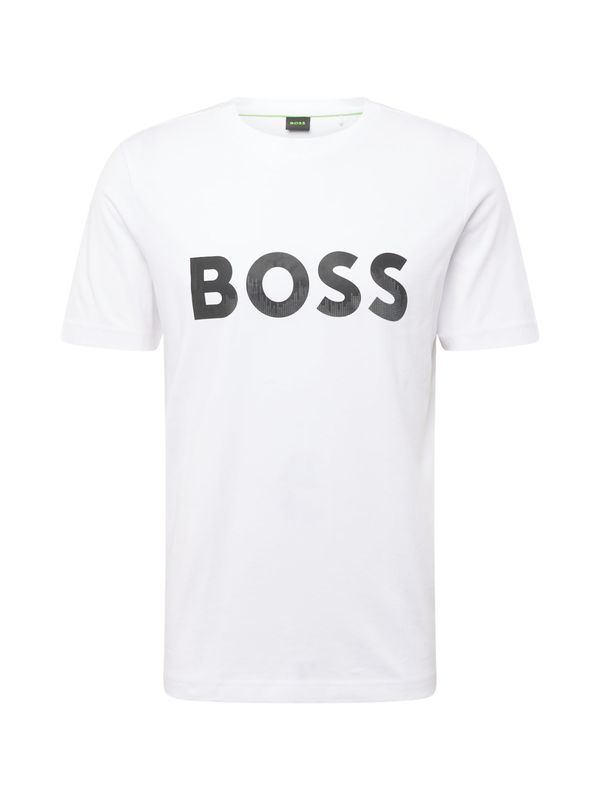 BOSS Green BOSS Green Тениска 'Mirror1'  сиво / черно / бяло