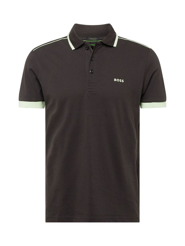 BOSS Green BOSS Green Тениска 'Paddy 1'  антрацитно черно / лайм