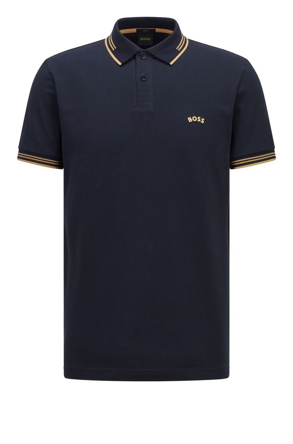 BOSS Green BOSS Green Тениска 'Paul'  нейви синьо / пастелно жълто