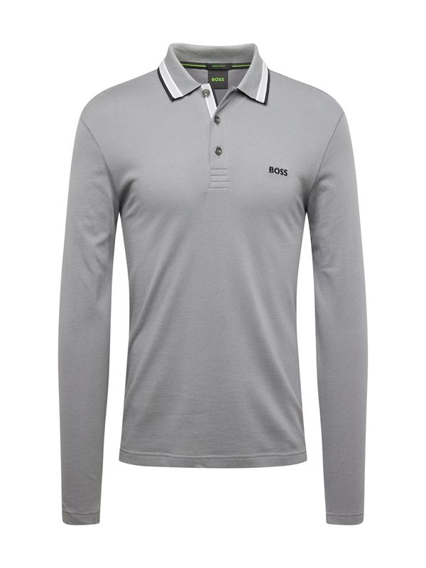 BOSS Green BOSS Green Тениска 'Plisy'  сиво / черно