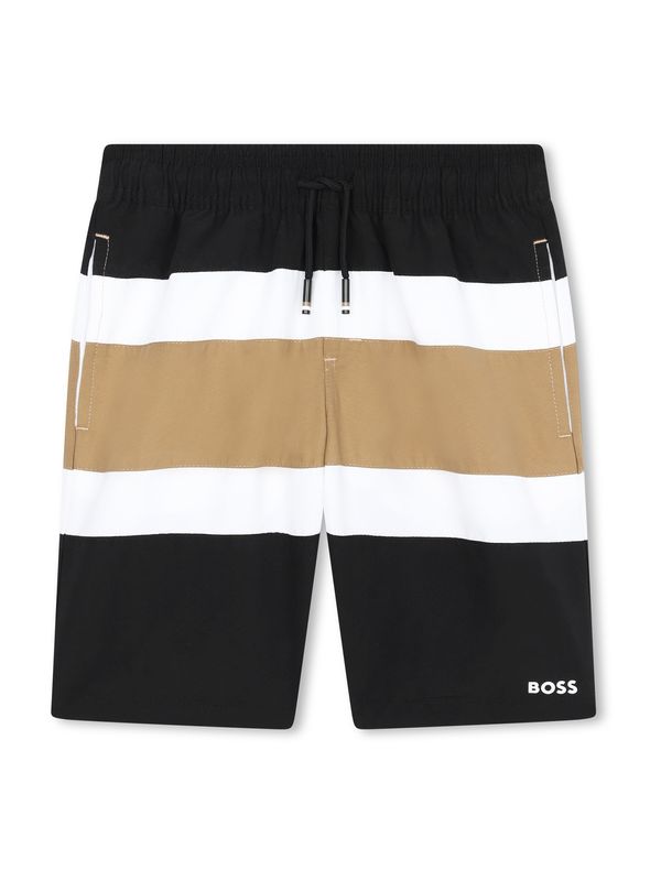 BOSS Kidswear BOSS Kidswear Шорти за плуване  бежово / черно / бяло