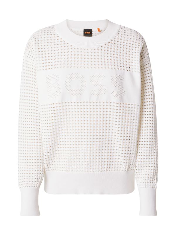 BOSS Orange BOSS Orange Пуловер 'C_Fhein'  бяло